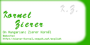 kornel zierer business card